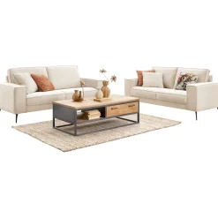 Online Pronto Wonen 2,5 zitsbank Barrio ecru 2x80 basic comfort