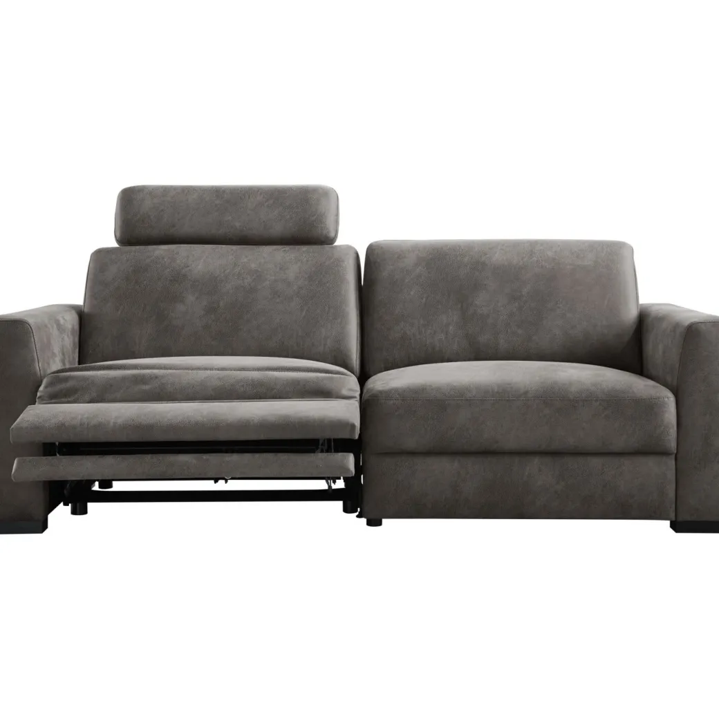 Outlet Pronto Wonen 3 zitsbank Muscolo donkergrijs relaxfunctie supreme comfort