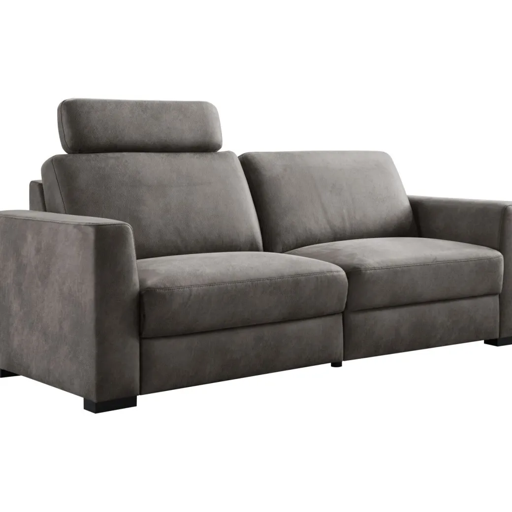 Outlet Pronto Wonen 3 zitsbank Muscolo donkergrijs relaxfunctie supreme comfort