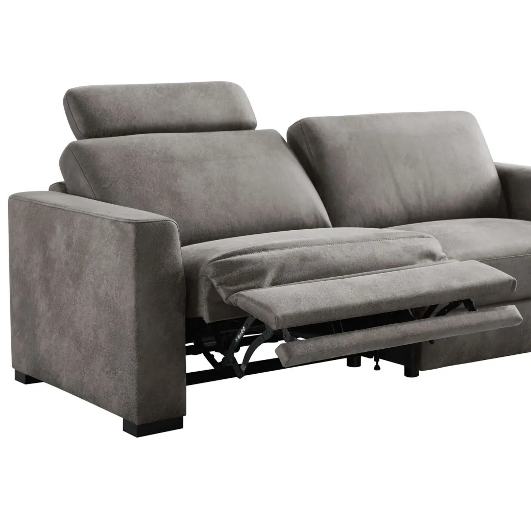 Outlet Pronto Wonen 3 zitsbank Muscolo donkergrijs relaxfunctie supreme comfort