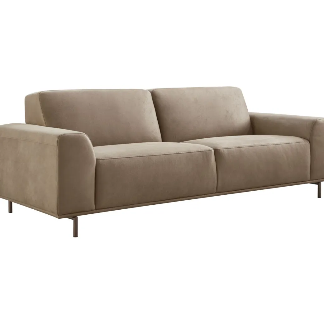Discount Pronto Wonen 3 zitsbank Pantini microleder bruin excellent comfort