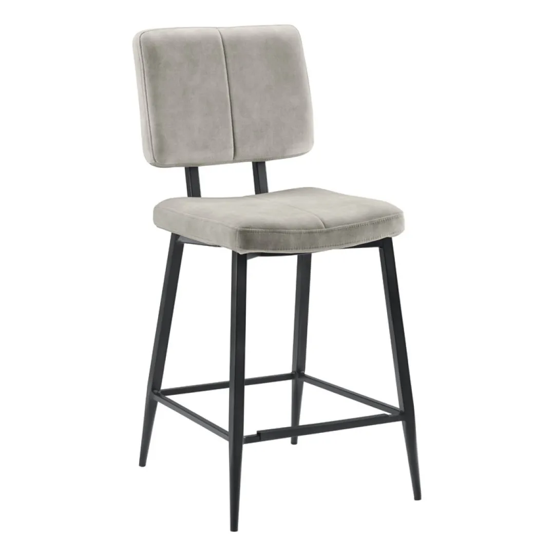 Pronto Wonen Barkruk Gento velvet lichtgrijs