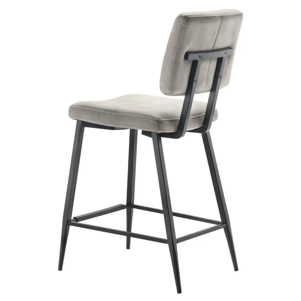 Pronto Wonen Barkruk Gento velvet lichtgrijs