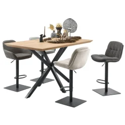 Online Pronto Wonen Bartafel Tavolo 160x90 rechthoek eiken naturel grijs matrixpoot