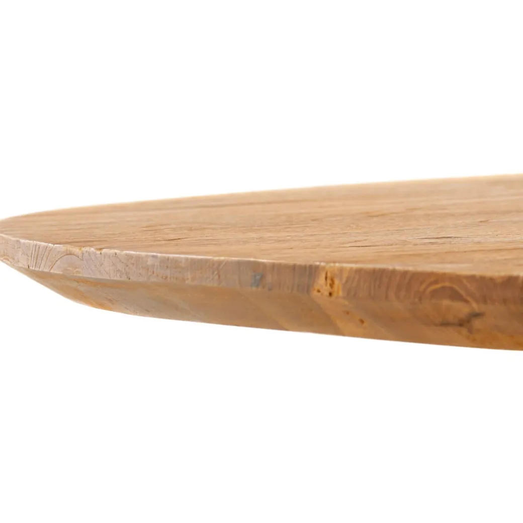 Hot Pronto Wonen Bijzettafel Aska teak 65 cm rond naturel brushed