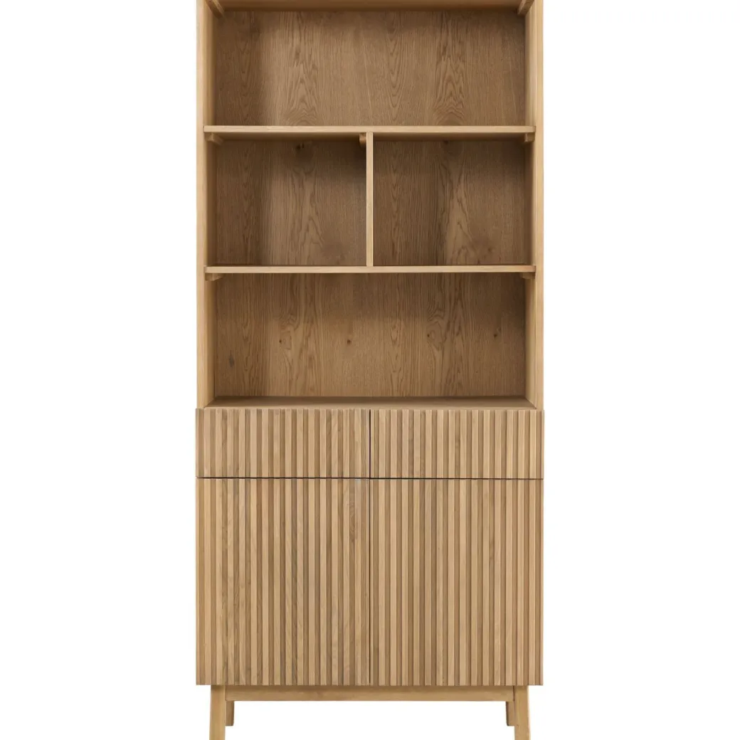 Outlet Pronto Wonen Boekenkast Arrosto eikenhout 203x90x45 cm light roast