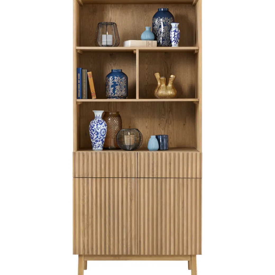 Outlet Pronto Wonen Boekenkast Arrosto eikenhout 203x90x45 cm light roast