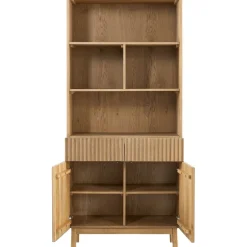 Outlet Pronto Wonen Boekenkast Arrosto eikenhout 203x90x45 cm light roast