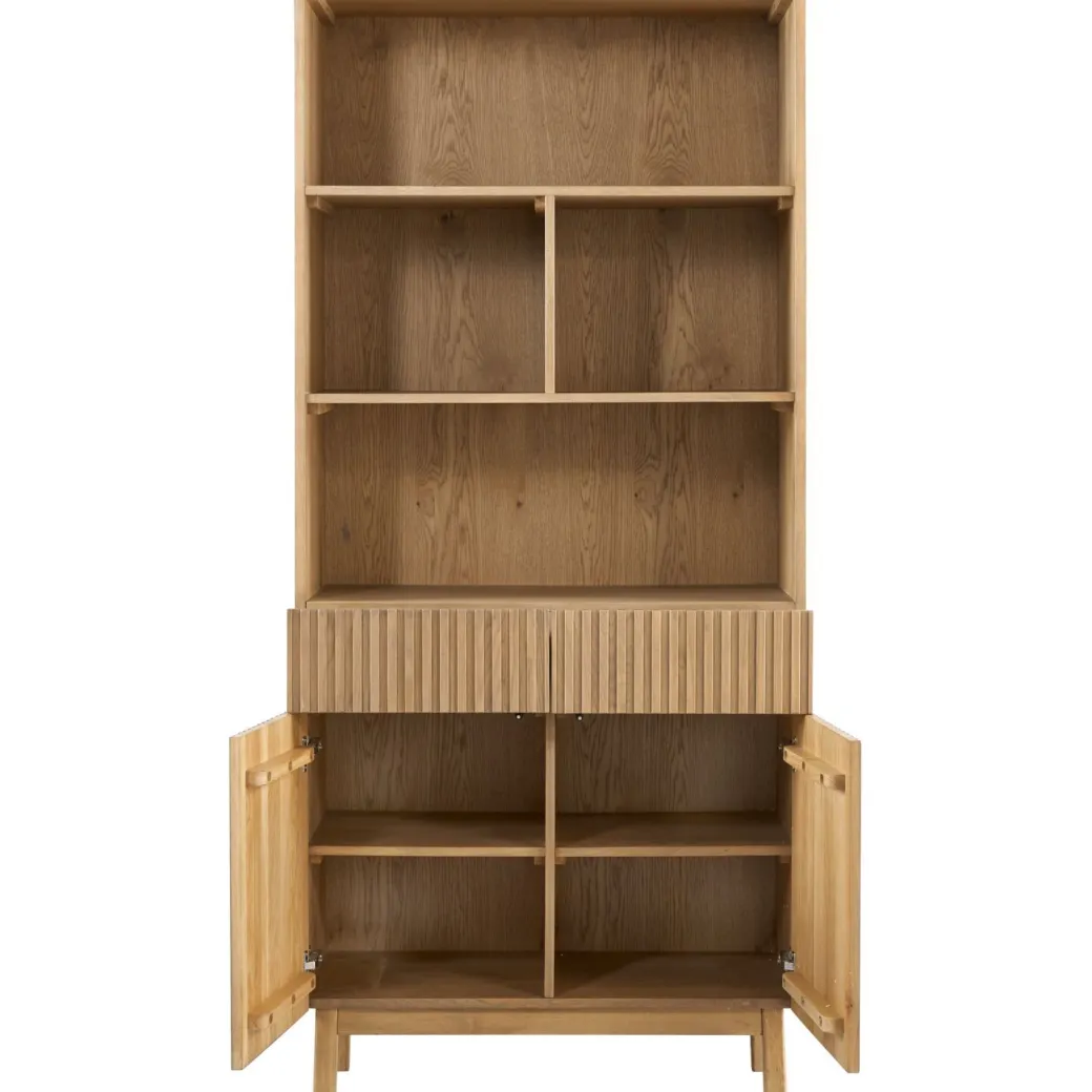 Outlet Pronto Wonen Boekenkast Arrosto eikenhout 203x90x45 cm light roast