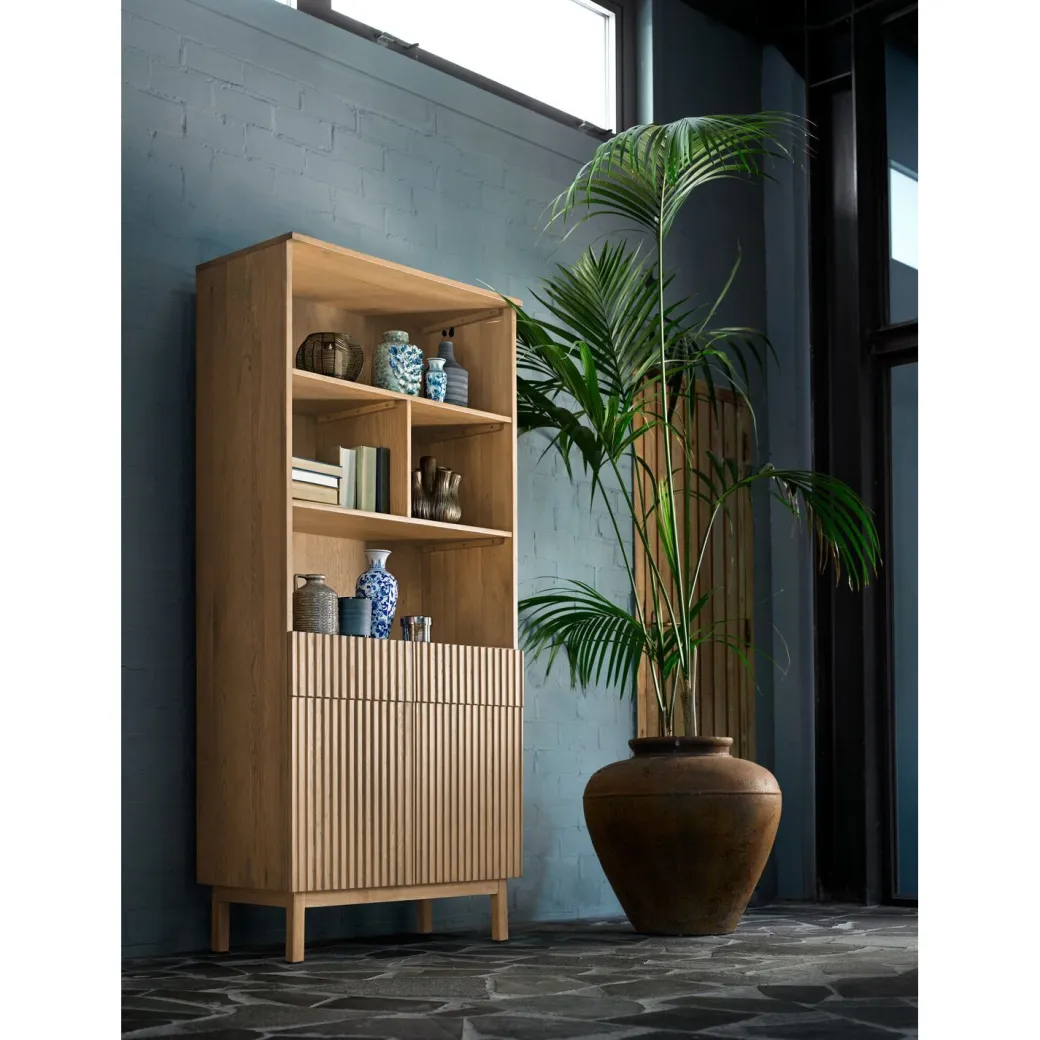 Outlet Pronto Wonen Boekenkast Arrosto eikenhout 203x90x45 cm light roast