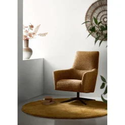 Outlet Pronto Wonen Draaifauteuil Duna okerbruin