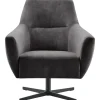 Discount Pronto Wonen Draaifauteuil Gudo velvet antraciet