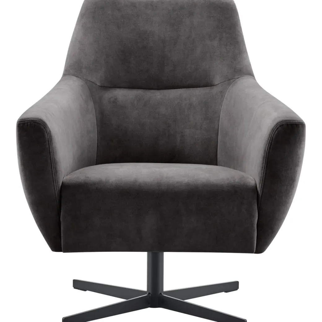 Discount Pronto Wonen Draaifauteuil Gudo velvet antraciet