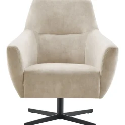 Outlet Pronto Wonen Draaifauteuil Gudo velvet lichtgrijs