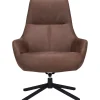 Outlet Pronto Wonen Draaifauteuil Vaneze microleder bruin