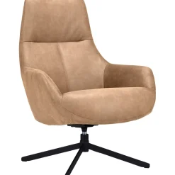 Discount Pronto Wonen Draaifauteuil Vaneze microleder lichtbruin