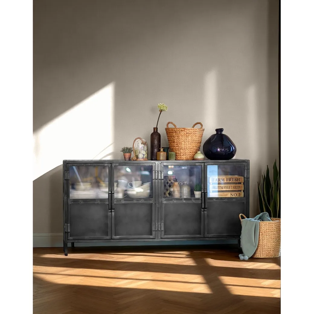 Discount Pronto Wonen Dressoir Carpino (180 cm) metaal glas