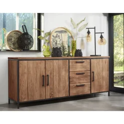 Outlet Pronto Wonen Dressoir Romaro (195 cm) teakhout mix rough
