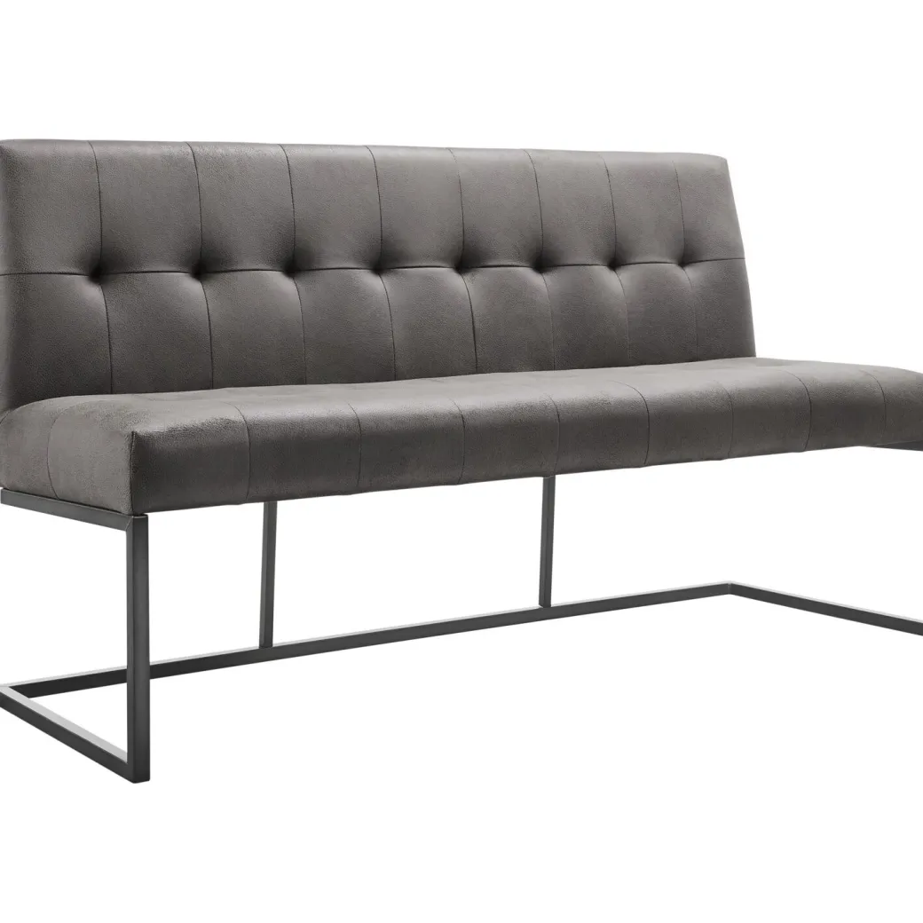 Online Pronto Wonen Eetkamerbank Oro 170 cm microleder donkergrijs