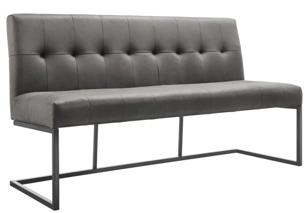 Online Pronto Wonen Eetkamerbank Oro 170 cm microleder donkergrijs