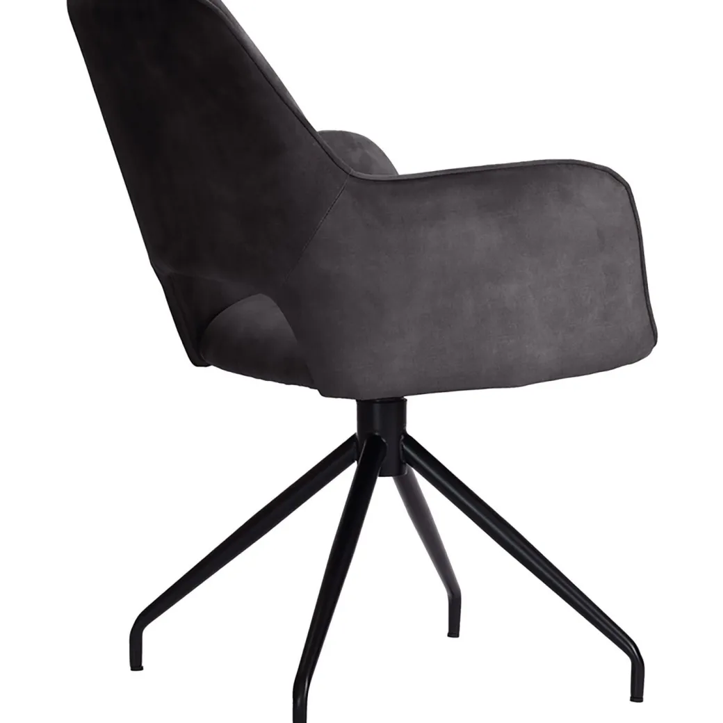 Pronto Wonen Eetkamerstoel Buco draaibaar velvet donkergrijs