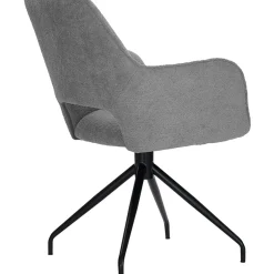 Pronto Wonen Eetkamerstoel Buco draaibaar bouclé grijs