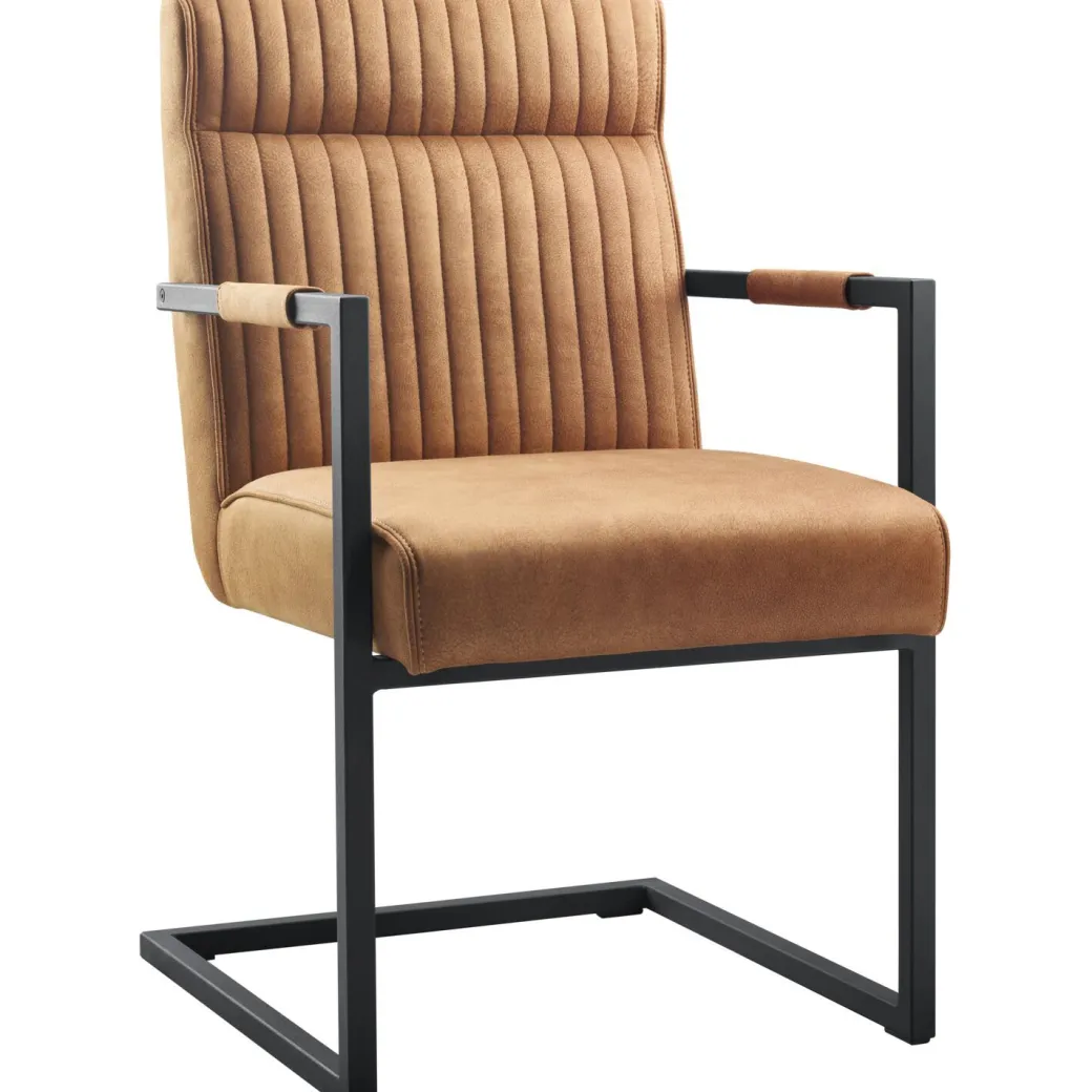 Outlet Pronto Wonen Eetkamerstoel Dantero microvezel cognac