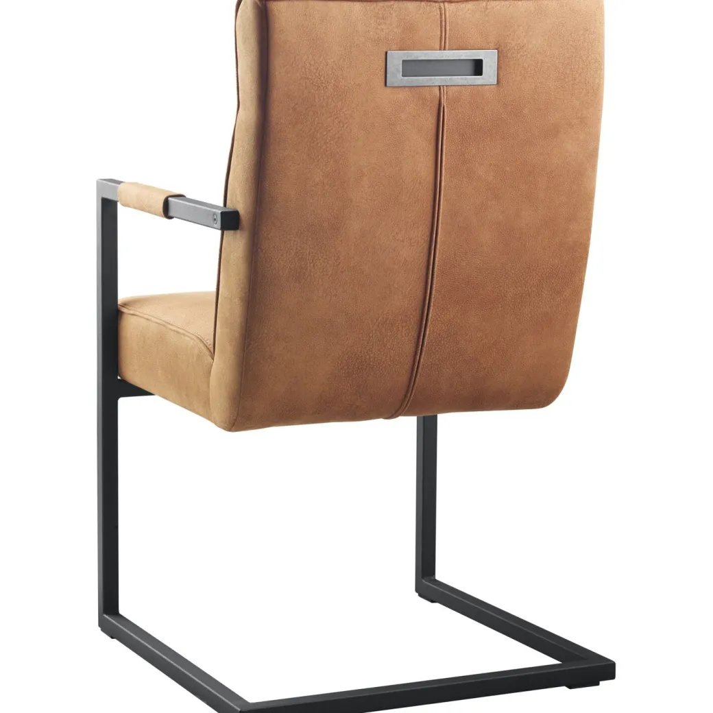 Outlet Pronto Wonen Eetkamerstoel Dantero microvezel cognac