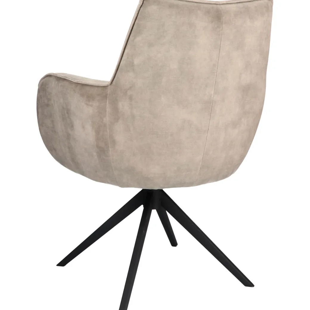 Best Pronto Wonen Eetkamerstoel Dordona draaibaar velvet beige