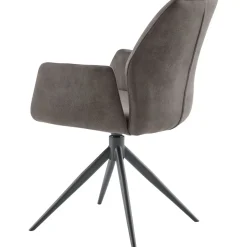 Outlet Pronto Wonen Eetkamerstoel Faido microvezel antraciet poot zwart