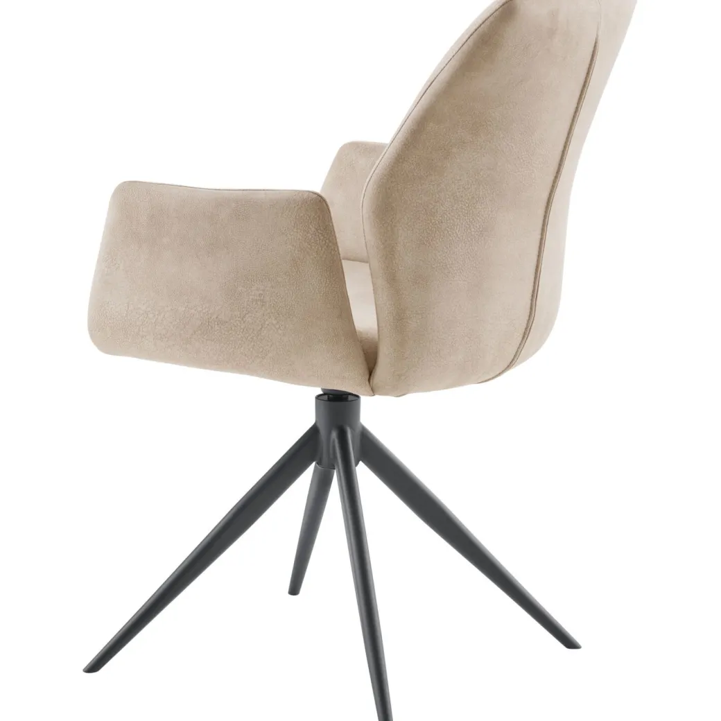 Pronto Wonen Eetkamerstoel Faido microvezel lichtbruin poot zwart