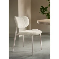 Pronto Wonen Eetkamerstoel Gomba bouclé ecru