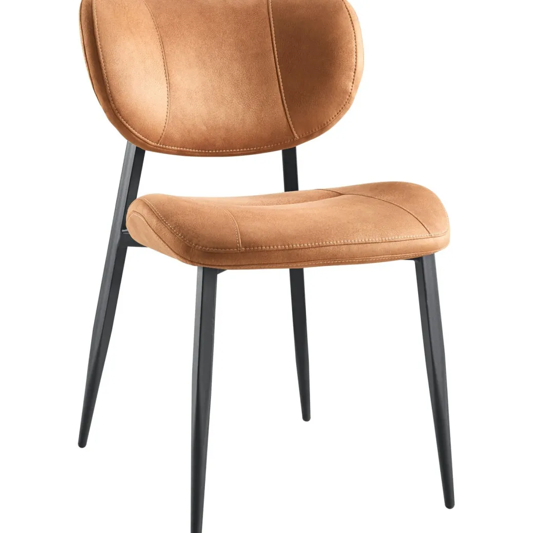 Discount Pronto Wonen Eetkamerstoel Gomba microvezel cognac