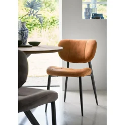 Discount Pronto Wonen Eetkamerstoel Gomba microvezel cognac