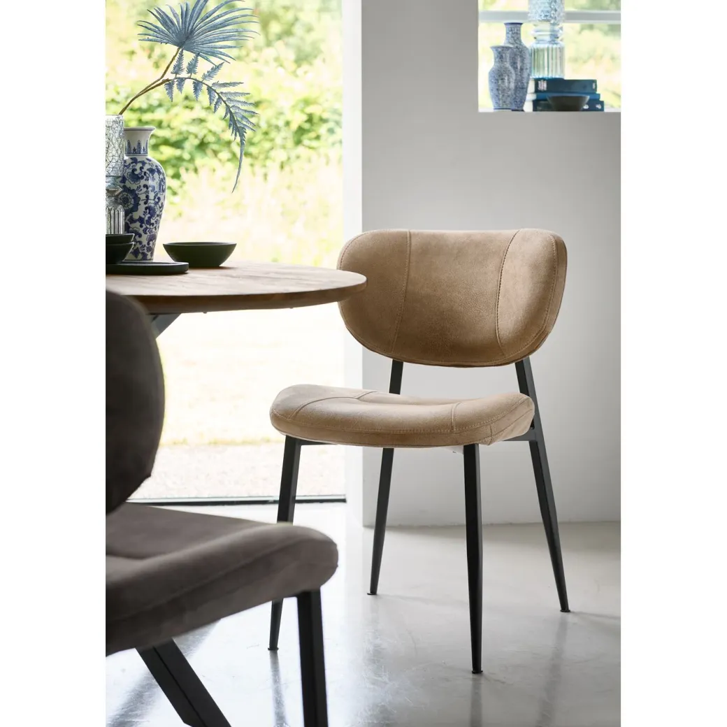 New Pronto Wonen Eetkamerstoel Gomba microvezel taupe