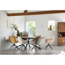 Outlet Pronto Wonen Eetkamerstoel Lasanto draaibaar microvezel beige
