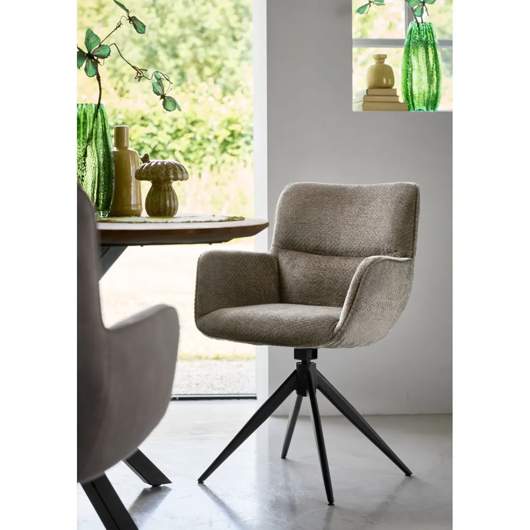 Pronto Wonen Eetkamerstoel Lasanto draaibaar taupe