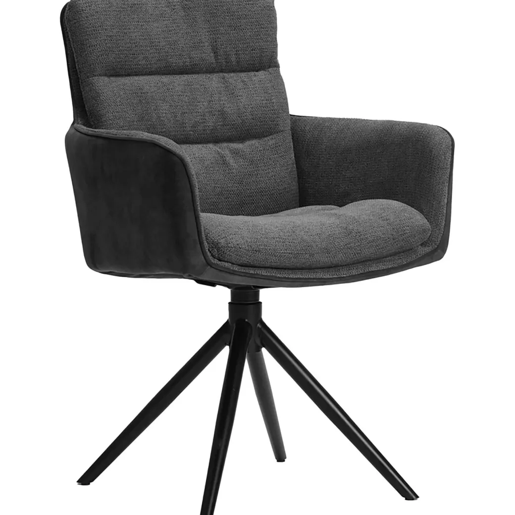 Best Pronto Wonen Eetkamerstoel Letta draaibaar velvet antraciet