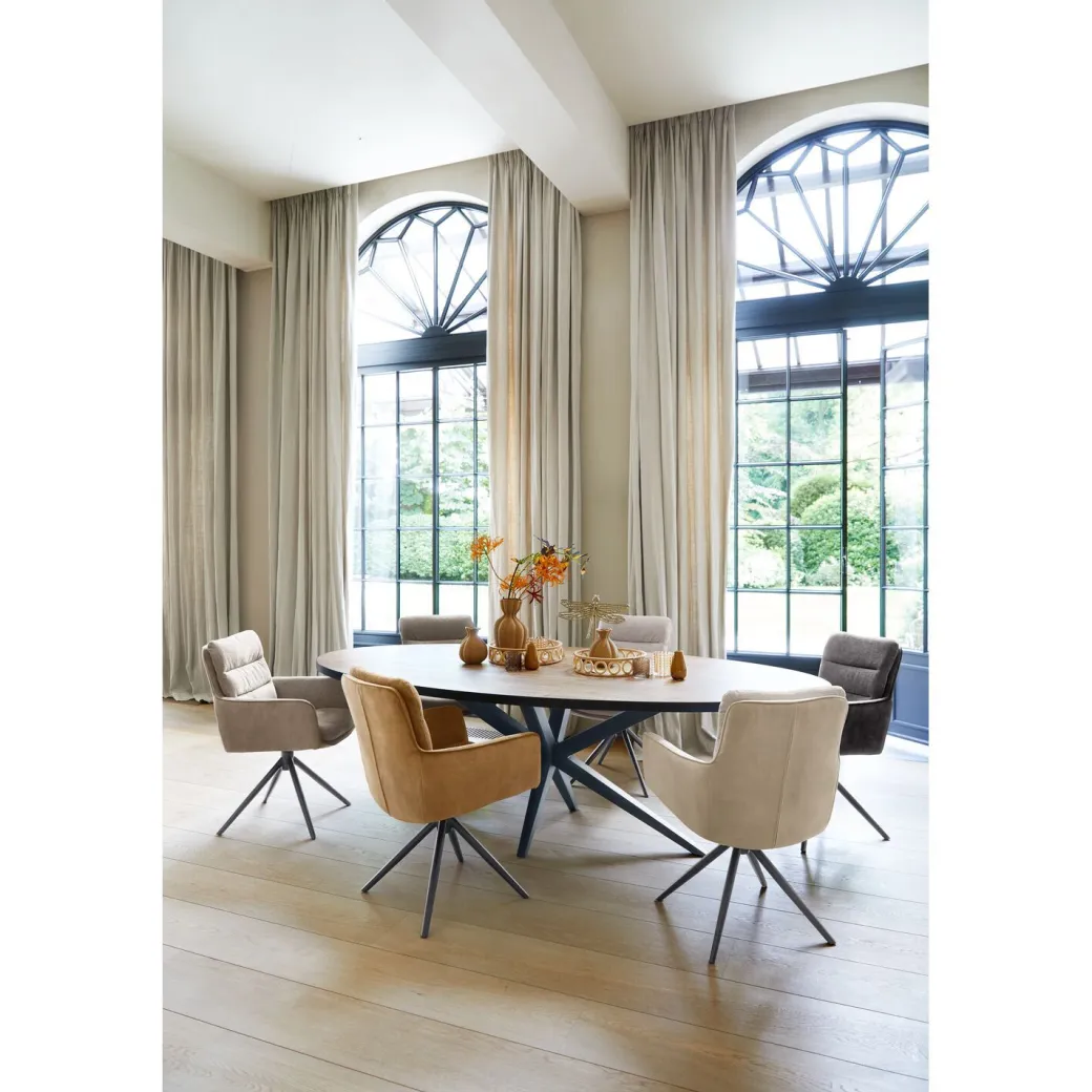 Clearance Pronto Wonen Eetkamerstoel Letta draaibaar velvet groen