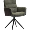 New Pronto Wonen Eetkamerstoel Letta draaibaar velvet donkergroen