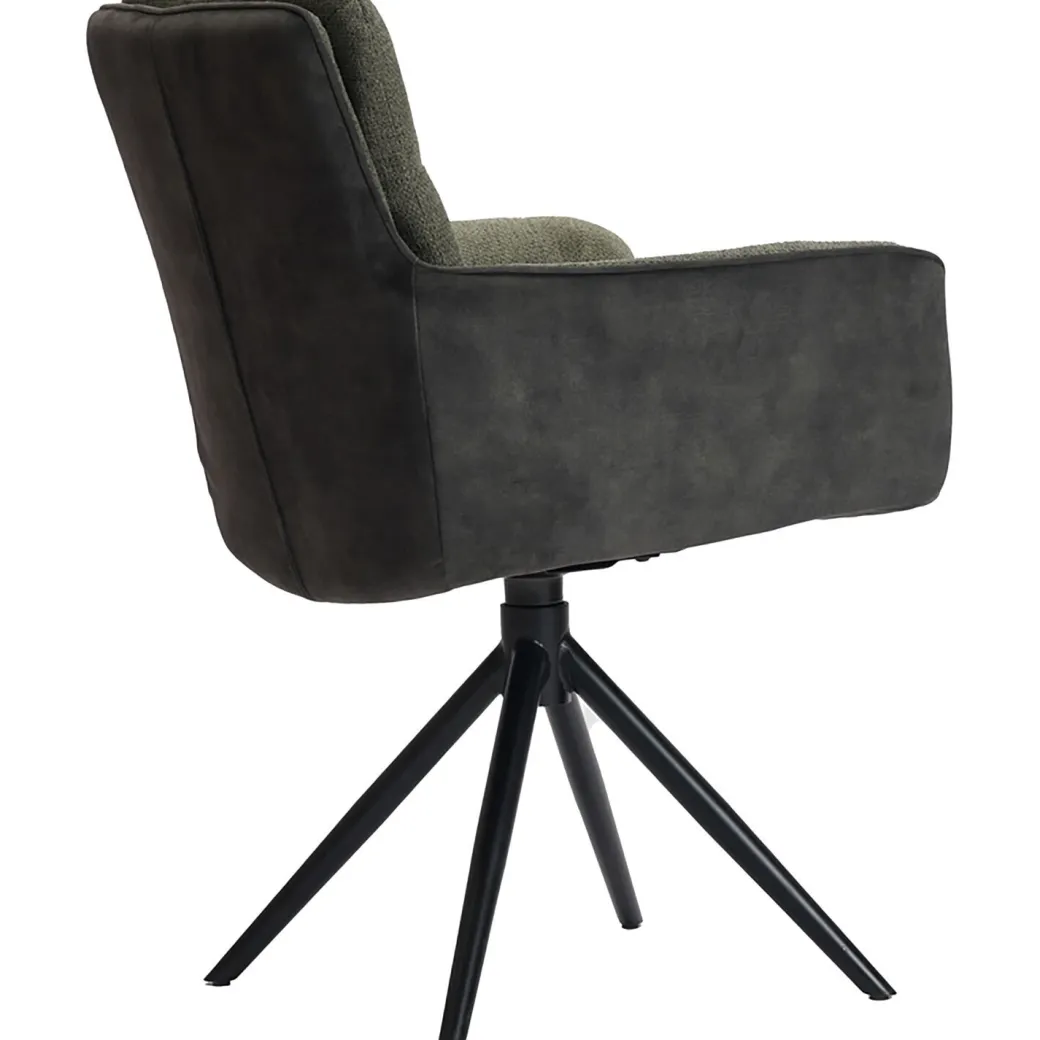 New Pronto Wonen Eetkamerstoel Letta draaibaar velvet donkergroen