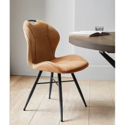 Pronto Wonen Eetkamerstoel Loana microvezel cognac