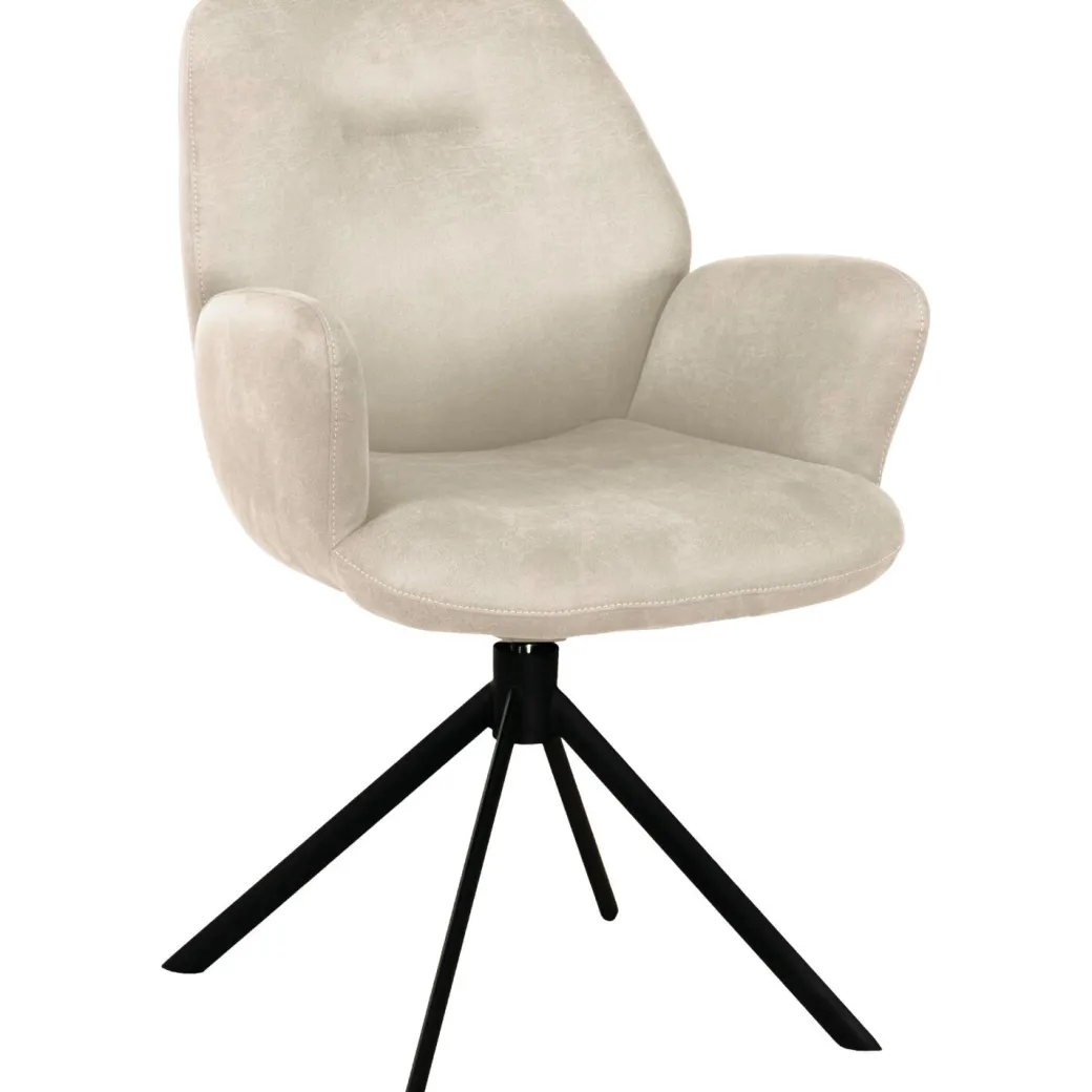 Outlet Pronto Wonen Eetkamerstoel Loranzo draaibaar microvezel beige