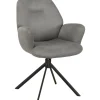 New Pronto Wonen Eetkamerstoel Loranzo draaibaar microvezel grijs