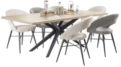 Discount Pronto Wonen Eetkamerstoel Marasino bouclé bruin