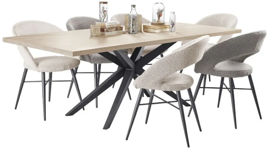 Discount Pronto Wonen Eetkamerstoel Marasino bouclé bruin