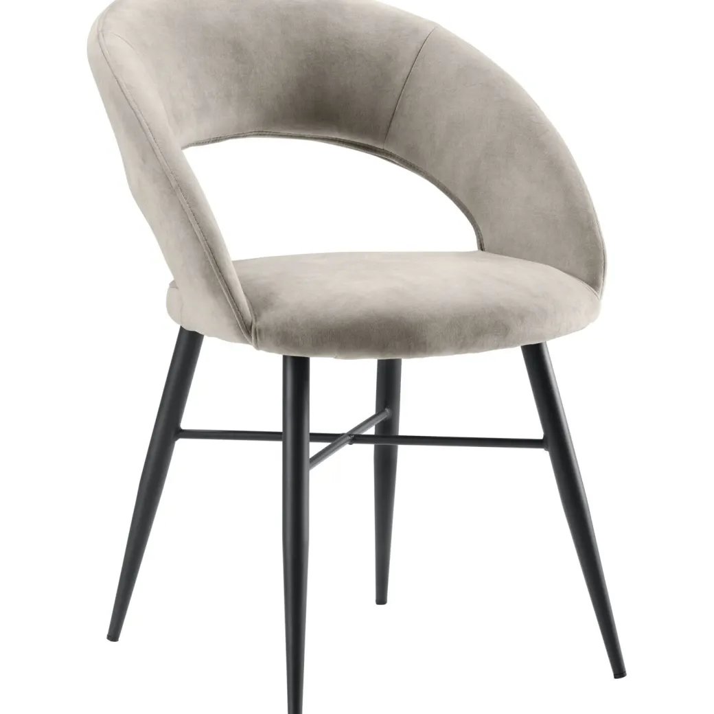 Hot Pronto Wonen Eetkamerstoel Marasino velvet lichtgrijs
