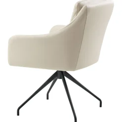 Best Pronto Wonen Eetkamerstoel Meltina draaibaar soleda leder lichtgrijs