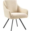 Best Pronto Wonen Eetkamerstoel Meltina draaibaar bouclé beige