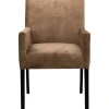Pronto Wonen Eetkamerstoel met armleuning Avanza velvet ecru
